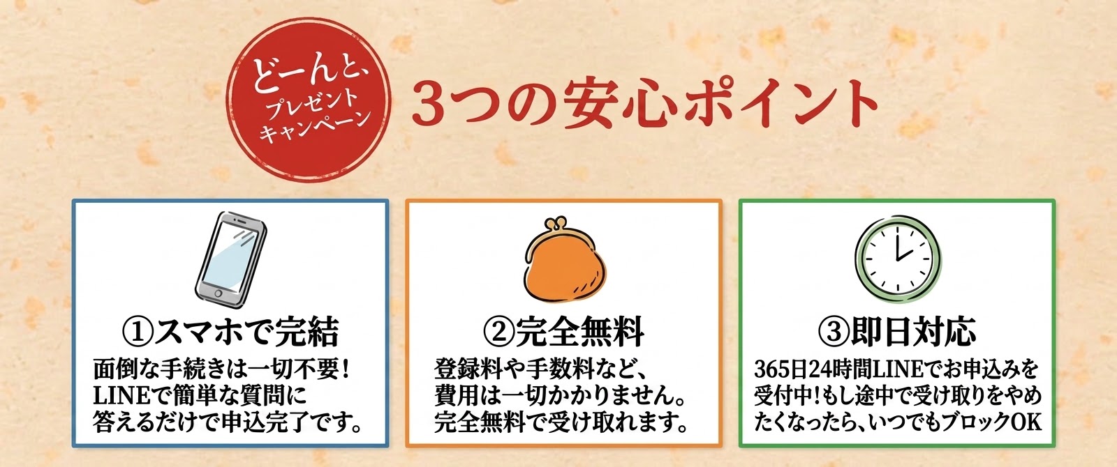 どーんとプレゼントキャンペーン LP3